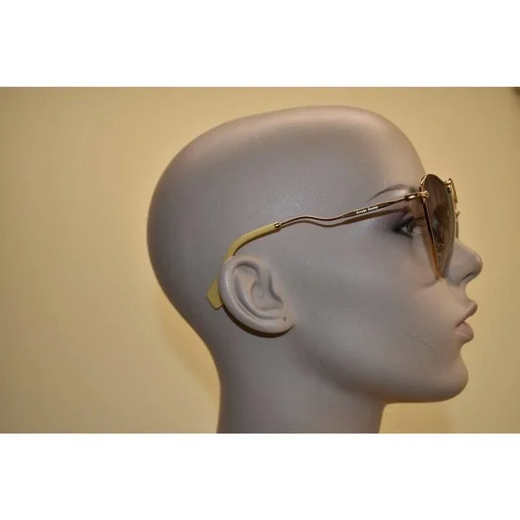 NIB MIU MIU SMU55R CAT EYES SCENIQUE GOLD YELLOW METAL LOGO FRAME SUNGLASSES NIB MIU MIU SMU55R CAT EYES SCENIQUE GOLD YELLOW METAL LOGO  main image 4